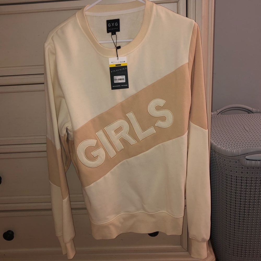 “GIRLS” Beige Sweatshirt